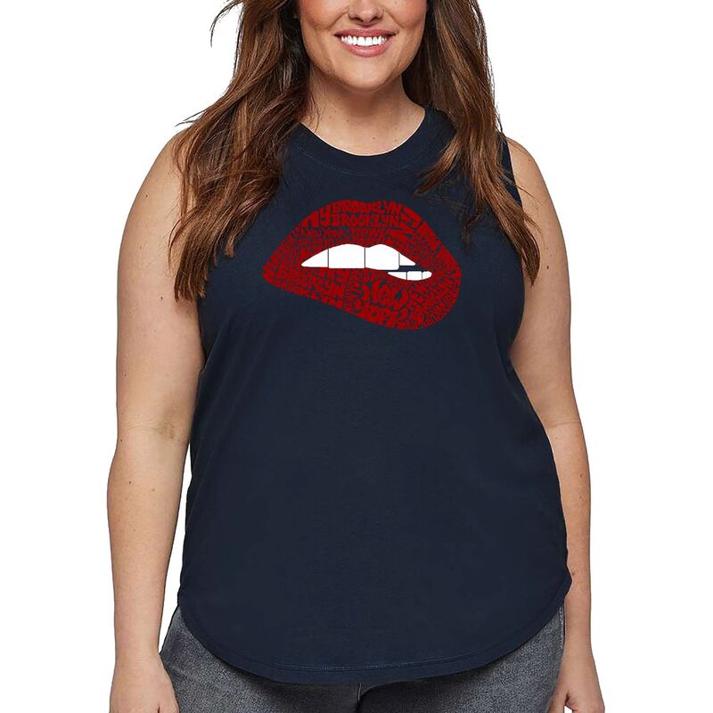 【送料無料】 エルエーポップアート レディース Tシャツ トップス Brooklyn Lips - 