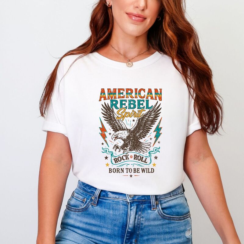 【送料無料】 Simply Sage Market レディース Tシャツ トップス Simply Sage Market American Rebel Spirit Distressed Garment Dyed Tee White