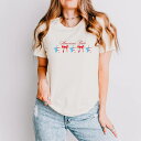 【送料無料】 Simply Sage Market レディース Tシャツ トップス Simply Sage Market American Babe Star Bow Coquette Short Sleeve Tee Cream|詳細画像