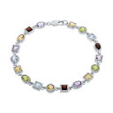 【送料無料】 アンブランデッド レディース ブレスレット・バングル・アンクレット アクセサリー Sterling Silver Multi-Colored Gemstone Bracelet Sterling(4)