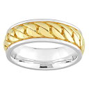 【送料無料】 ステラ グレース メンズ リング アクセサリー Stella Grace Men's Two Tone Sterling Silver Ribbed Design Ring Two Tone(4)