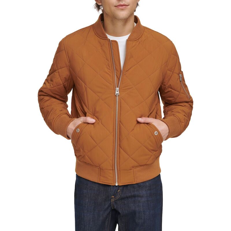 リーバイス メンズ アウター ジャケット・ブルゾン キルティング Men's Levi'sR Diamond Quilted Bomber Jacket Chocolate Brown ブラウン