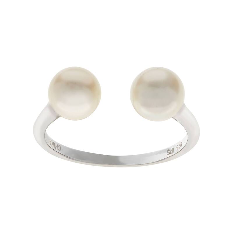 【送料無料】 アンブランデッド レディース リング アクセサリー PearLustre by Imperial Sterling Silver Freshwater Cultured Pearl Open Ring Sterling(4)
