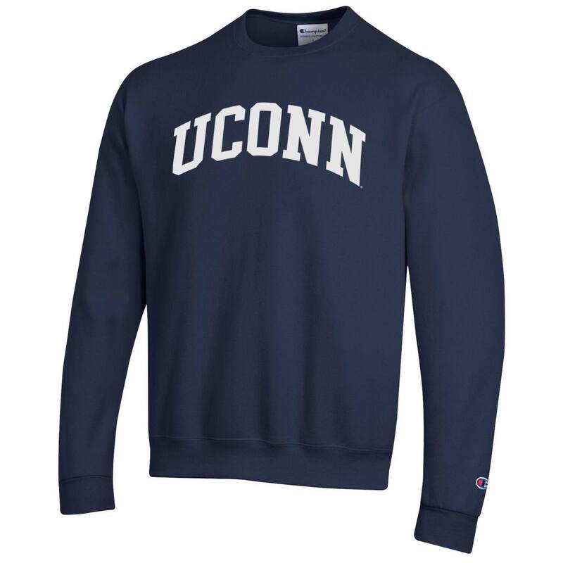 【送料無料】 チャンピオン メンズ Tシャツ トップス Men's Champion Navy UConn Huskies Basic Arch Fleece Pullover Sweatshirt Con Navy