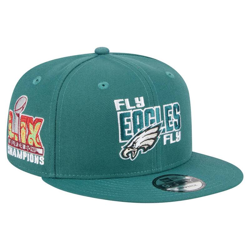 【送料無料】 ニューエラ メンズ 帽子 アクセサリー Men's New Era Midnight Green Philadelphia Eagles Super Bowl LIX Champions Side Patch 9FIFTY Snapback Hat Eag Green
