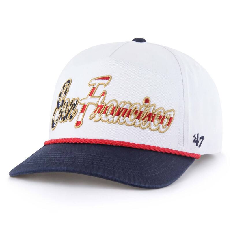 【送料無料】 フォーティセブンブランド メンズ 帽子 アクセサリー Men's '47 White San Francisco Giants Patriotic Overhand Hitch Adjustable Hat Gnt White