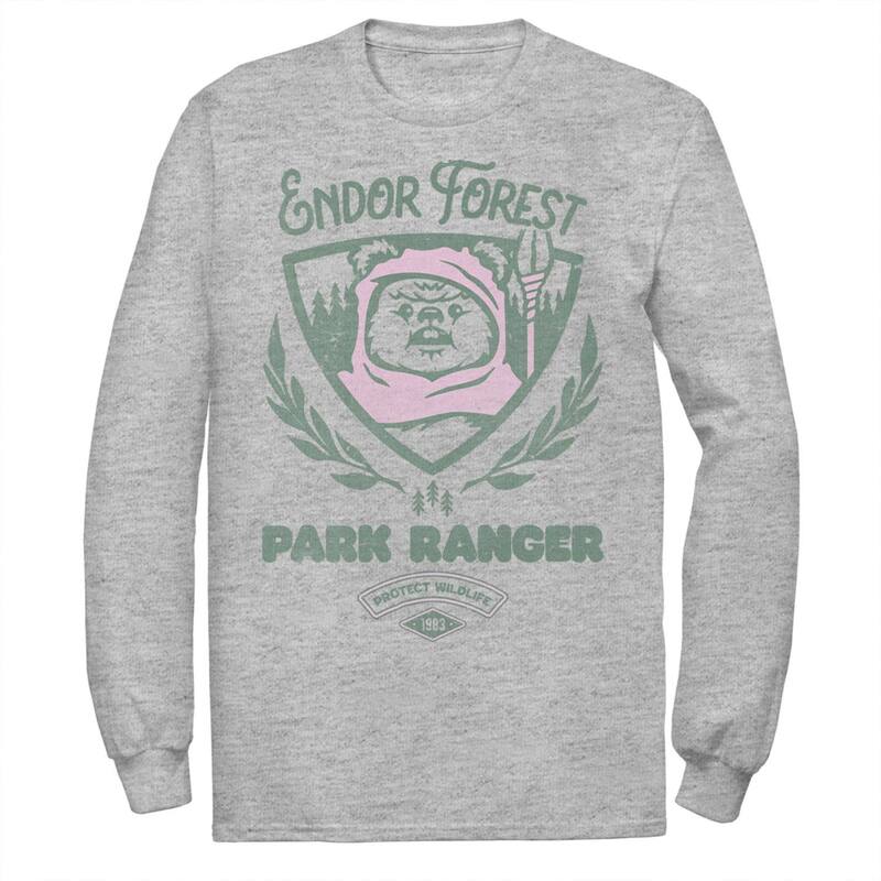 ̵    T ȥåץ Men's Star Wars Ewok Park Ranger Long Sl...