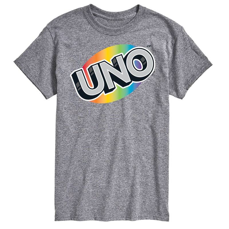 【送料無料】 ライセンス キャラクター メンズ Tシャツ トップス Big & Tall UNO Rainbow Logo Graphic Tee Athletic Heather