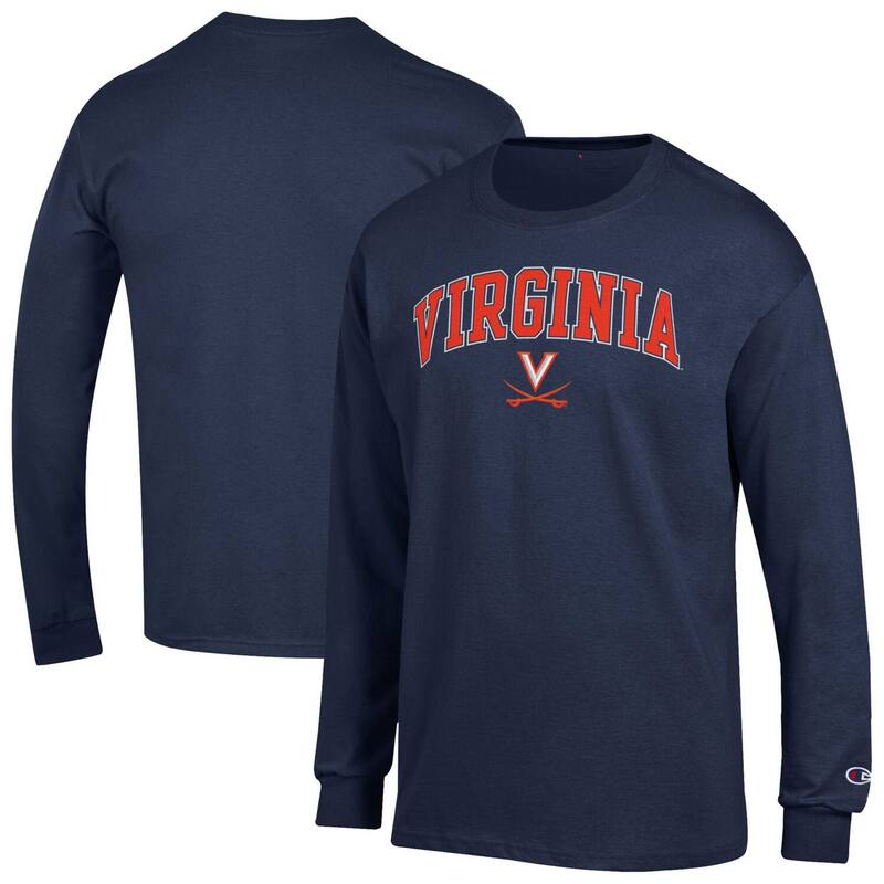 チャンピオン メンズ トップス Tシャツ ロゴ Men 039 sChampionavy Virginia Cavaliers Arch Over Logo Long Sleeve T-Shirt Uva Navy ネイビー