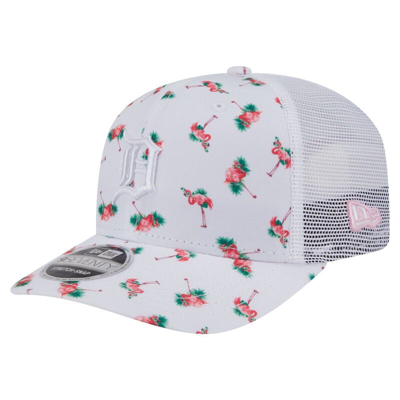 楽天ReVida 楽天市場店【送料無料】 ニューエラ メンズ 帽子 アクセサリー Men'sNew Era White Detroit Tigers Flamingo Mesh Back 9SEVENTY Stretch-Snap Hat Tgr White