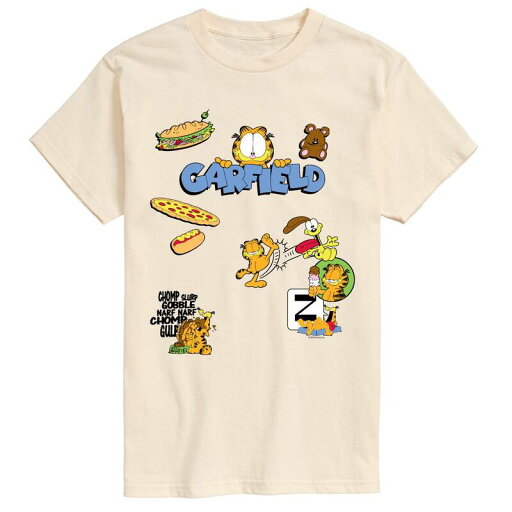 【送料無料】 ライセンス キャラクター メンズ Tシャツ トップス Men's Garfield Icons Collage Graphic Tee Cream 【送料無料】 ライセンス キャラクター メンズ Tシャツ トップス Men's Garfield Icons Collage Graphic Tee Cream