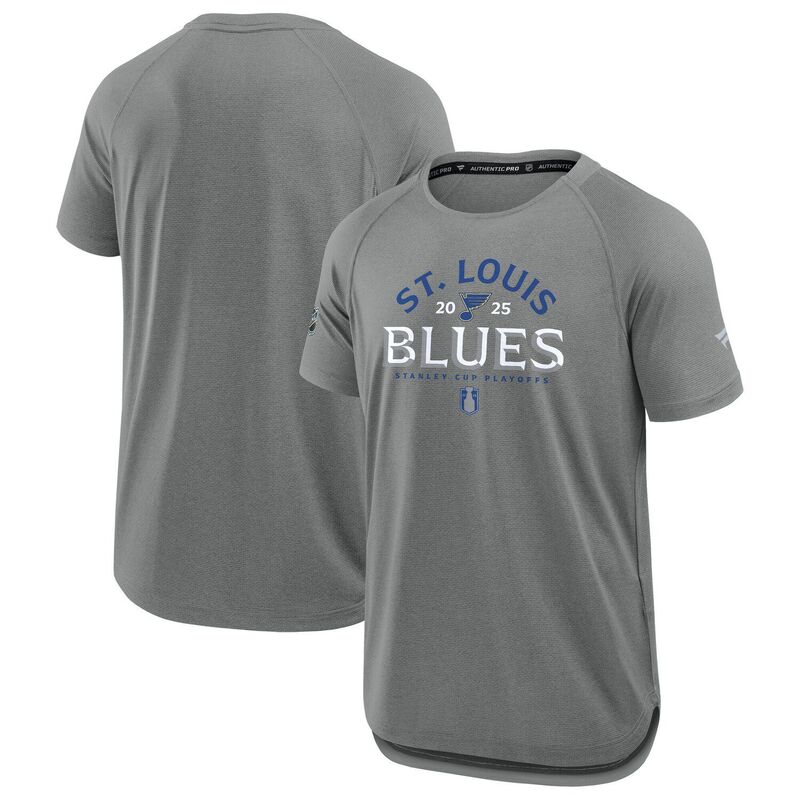 ̵ եʥƥ  T ȥåץ Men's Fanatics Heather Gray St. Louis Blu...