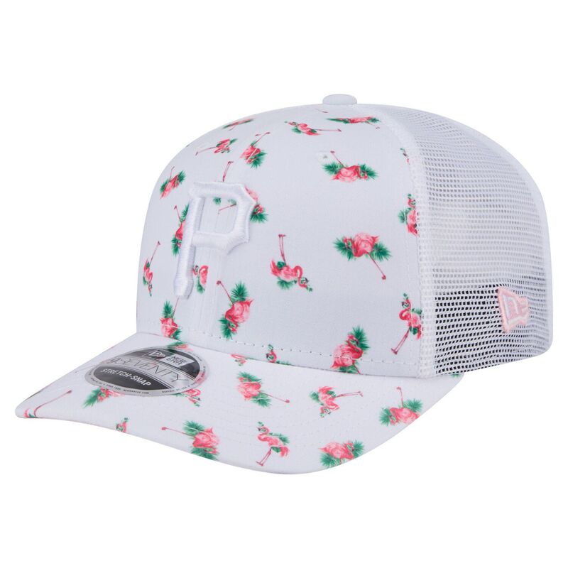 楽天ReVida 楽天市場店【送料無料】 ニューエラ メンズ 帽子 アクセサリー Men'sNew Era White Pittsburgh Pirates Flamingo Mesh Back 9SEVENTY Stretch-Snap Hat Pir White
