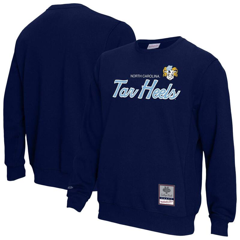 【送料無料】 ミッチェル&ネス メンズ Tシャツ トップス Men's Mitchell & Ness Navy North Carolina Tar Heels Elite Script Pullover Sweatshirt Unc Navy