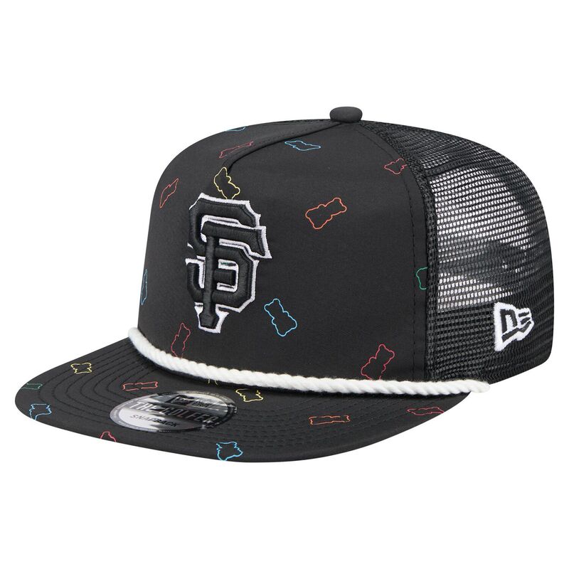 【送料無料】 ニューエラ メンズ 帽子 アクセサリー Men's New Era Black San Francisco Giants Gummy Golfer Trucker Adjustable Hat Gnt Black