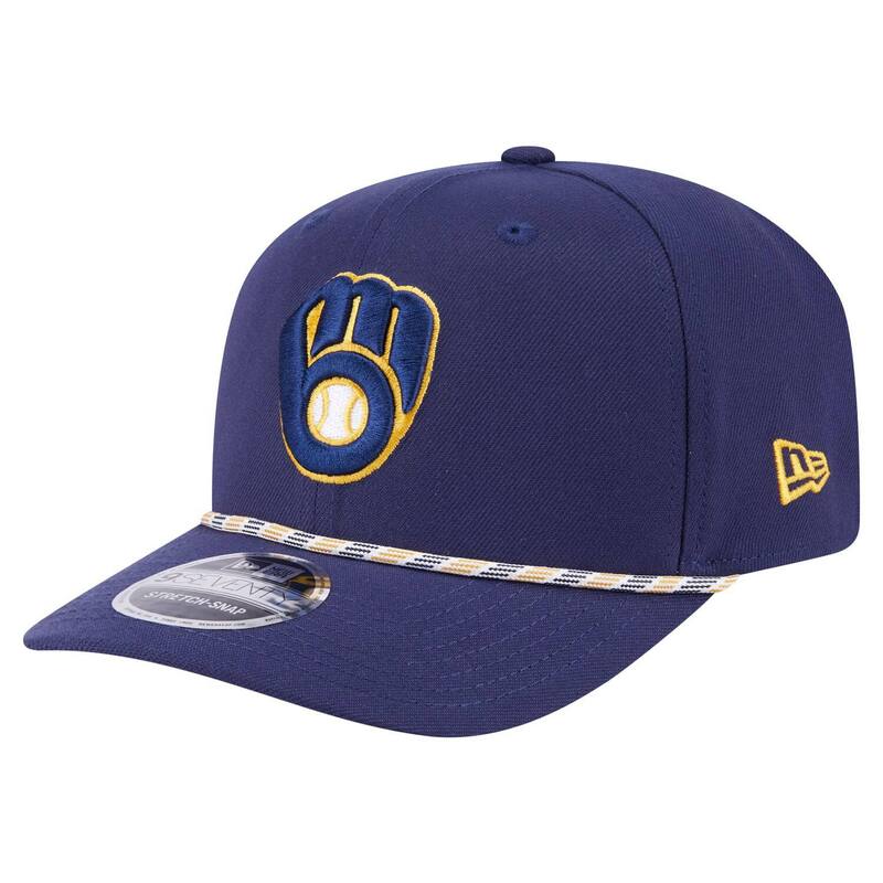 楽天ReVida 楽天市場店【送料無料】 ニューエラ メンズ 帽子 アクセサリー Men's New Era Navy Milwaukee Brewers Multi-Rope 9SEVENTY Stretch-Snap Hat Brw Navy