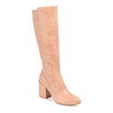 【送料無料】 ジュルネ コレクション レディース ブーツ・レインブーツ シューズ Journee Collection Tavia Women's Faux Snakeskin Knee-High Boots Blush(4)