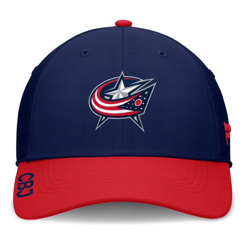 【送料無料】 ファナティクス メンズ 帽子 アクセサリー Men's Fanatics Navy/Red Columbus Blue Jackets Authentic Pro Rink Flex Hat Blj Navy