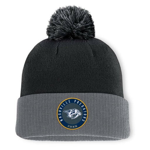 【送料無料】 ファナティクス メンズ 帽子 アクセサリー Men's Fanatics Black Nashville Predators Cuffed Knit Hat with Pom Pdt Black 【送料無料】 ファナティクス メンズ 帽子 アクセサリー Men's Fanatics Black Nashville Predators Cuffed Knit Hat with Pom Pdt Black
