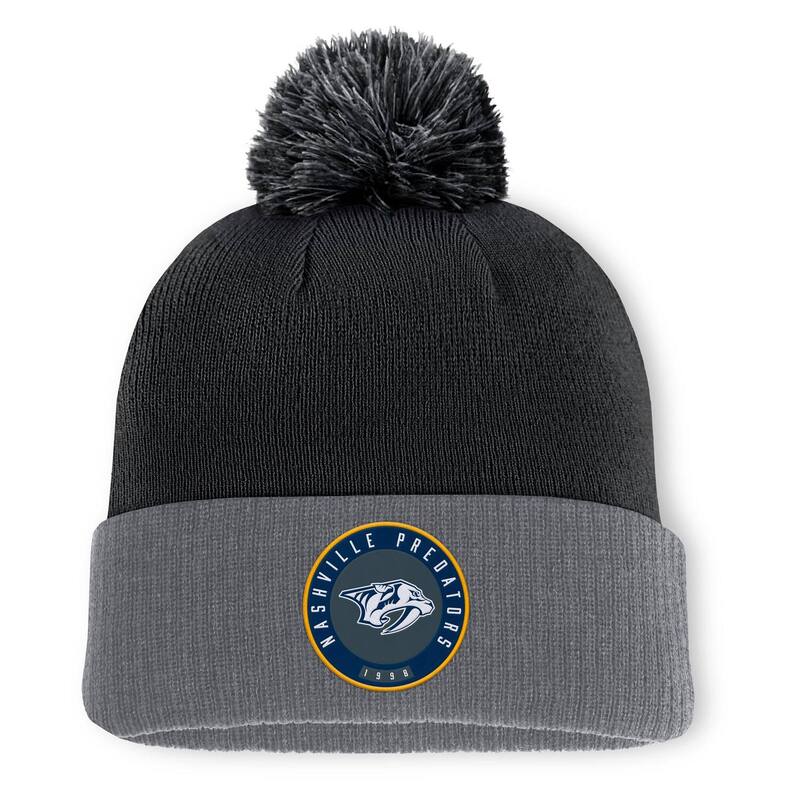 【送料無料】 ファナティクス メンズ 帽子 アクセサリー Men's Fanatics Black Nashville Predators Cuffed Knit Hat with Pom Pdt Black