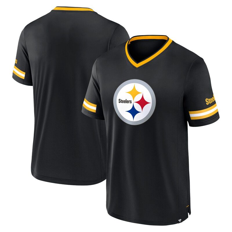 ̵ եʥƥ  T ȥåץ Men's Fanatics Black Pittsburgh Steelers ...