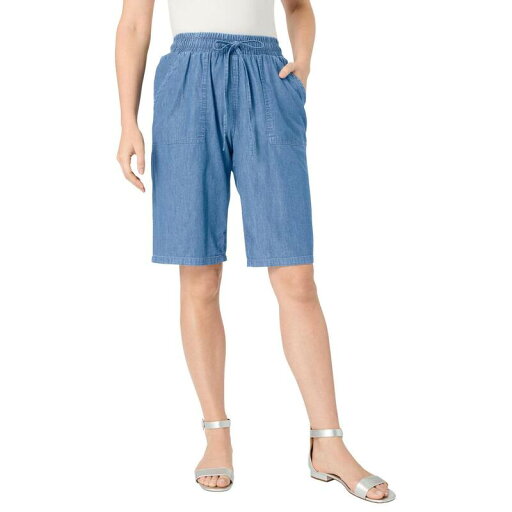 【送料無料】 ロアマンズ レディース ハーフパンツ・ショーツ ボトムス Roaman's Women's Plus Size Embroidered Chambray Bermuda Shorts Light Stonewash 【送料無料】 ロアマンズ レディース ハーフパンツ・ショーツ ボトムス Roaman's Women's Plus Size Embroidered Chambray Bermuda Shorts Light Stonewash