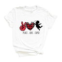 【送料無料】 Simply Sage Market レディース Tシャツ トップス Peace Love Cupid Short Sleeve Graphic Tee White