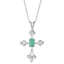 【送料無料】 アンブランデッド レディース ネックレス・チョーカー・ペンダントトップ アクセサリー Womens Unbranded 10K White Gold Emerald Cross Pendant 10k Whgold