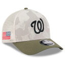 【送料無料】 ニューエラ メンズ 帽子 アクセサリー Men's New Era Light Beige/Olive Washington Nationals 2025 Armed Forces Day 9FORTY M-Crown A-Frame Adjustable Hat Nat Lt Bei(4)