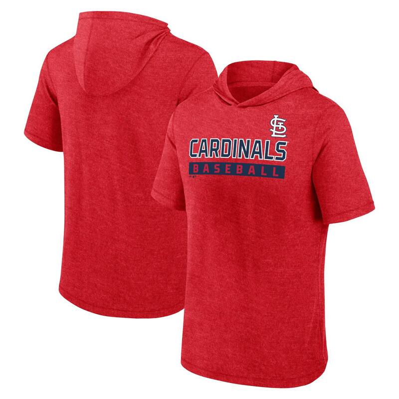 ReVida ŷԾŹ㤨̵֡ եʥƥ  T ȥåץ Men's Fanatics Heather Red St. Louis Cardinals Push Short Sleeve Pullover Hoodie Crd RedפβǤʤ10,980ߤˤʤޤ