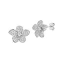 【送料無料】 Sunkissed Sterling レディース ピアス・イヤリング アクセサリー Sunkissed Sterling Sterling Silver Cubic Zirconia Flower Stud Earrings Silver Tone