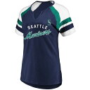 【送料無料】 プロファイル レディース Tシャツ トップス Women's Profile Navy Seattle Mariners Arched Notch Neck T-Shirt Mns Navy