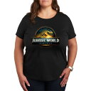 【送料無料】 ライセンス キャラクター レディース Tシャツ トップス Plus Size Jurassic World Rebirth Logo Graphi...