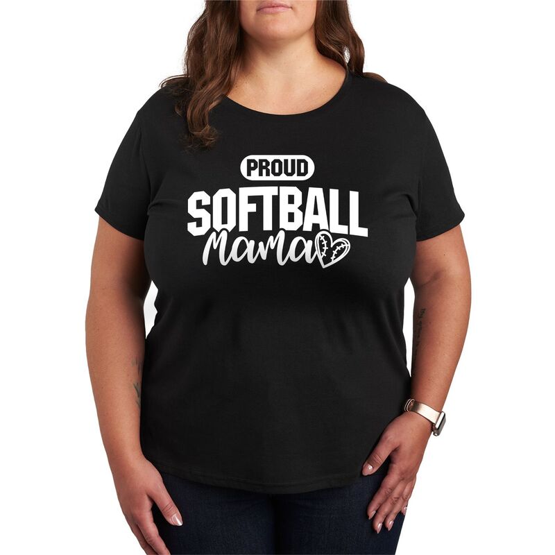 ̵ 饤 饯 ǥ T ȥåץ Plus Size Proud Softball Mama Grap...