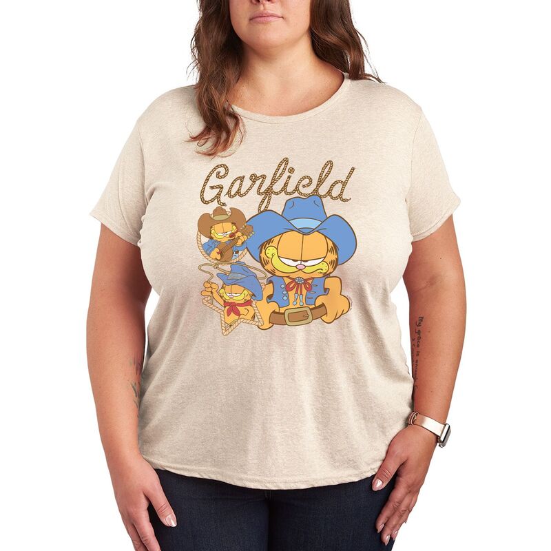 ̵ 饤 饯 ǥ T ȥåץ Plus Size Garfield Western Graphic...