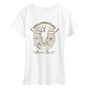 【送料無料】 ライセンス キャラクター レディース Tシャツ トップス Women's Yellowstone Floral Skull Graphic Tee White(4)
