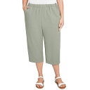 【送料無料】 アルフレッド ダナー レディース カジュアルパンツ ボトムス Plus Size Alfred Dunner Button Tab Patch Pocket Capri Pants Olive