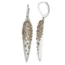 【送料無料】 ヴェラウォン レディース ピアス・イヤリング アクセサリー Simply Vera Vera Wang Silver Tone Pave Elongated Brown Crystal Earrings Clear