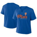【送料無料】 プロファイル レディース Tシャツ トップス Women'sProfile Royal New York Mets Plus Size Wordmark Notch Neck T-Shirt Met Blue