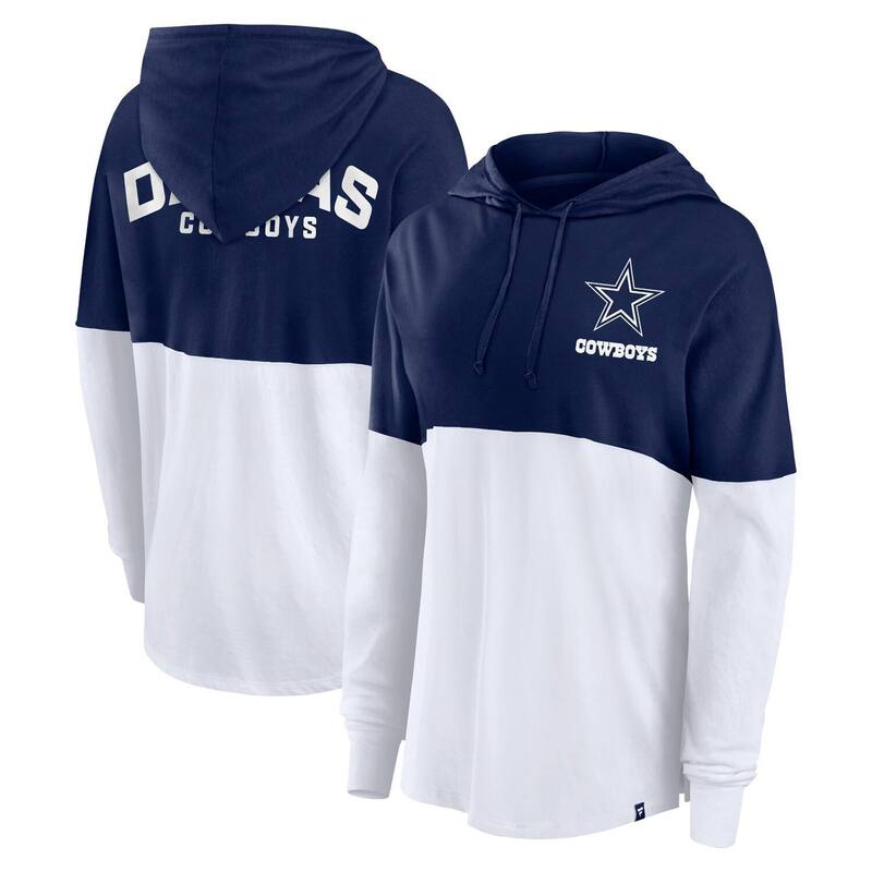 【送料無料】 ファナティクス レディース Tシャツ トップス Women's Fanatics Navy/White Dallas Cowboys Backup Option Long Sleeve Hoodie T-Shirt Cow Navy