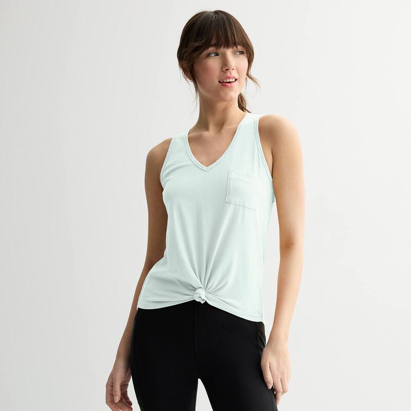 ̵  ǥ T ȥåץ Juniors' SO Relaxed V-Neck Pocket Tank Top...