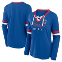 【送料無料】 ファナティクス レディース Tシャツ トップス Women's Fanatics Royal Chicago Cubs Won & Done Raglan Lace-Up Long Sleeve T-Shirt Cub Blue(4)