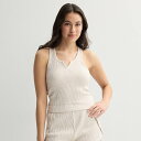 【送料無料】 エスオー レディース Tシャツ トップス Juniors' SO Waffle Racerback Tank Top Oatmeal Heather