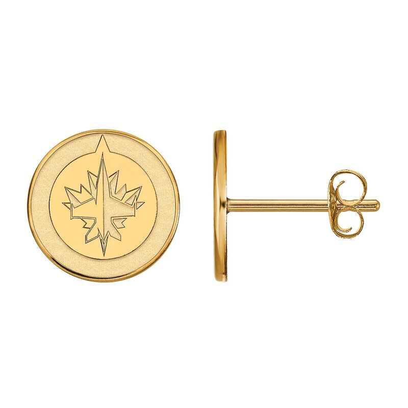ロゴアート レディース アクセサリー ピアス・イヤリング ミニ LogoArt Winnipeg Jets 10k Gold Mini Stud Earrings 10k Yellow Gold イエロー
