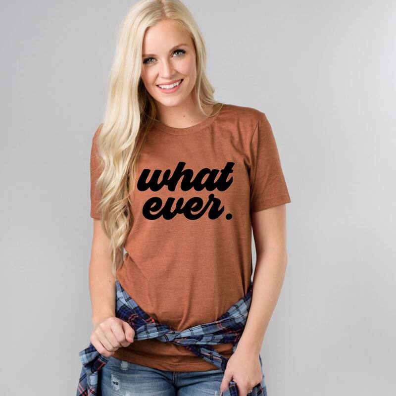 Simply Sage Market レディース トップス Tシャツ Simply Sage Market What Ever Cursive Short Sleeve Tee Rust ラスト