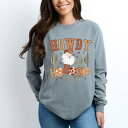 【送料無料】 Simply Sage Market レディース Tシャツ トップス Simply Sage Market Western Santa Ho Ho Ho Garment Dyed Long Sleeve Grey