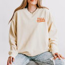 【送料無料】 Simply Sage Market レディース Tシャツ トップス Simply Sage Market Embroidered Fall Vibes Retro Lightweight Garment Dyed Sweatshirt Ivory