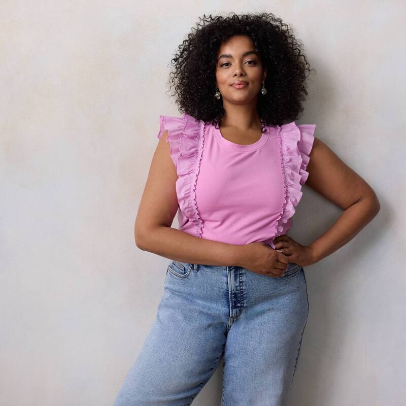 【送料無料】 LC Lauren Conrad レディース Tシャツ トップス Plus Size LC Lauren Conrad Mixed Media Tank Grape Macaroon