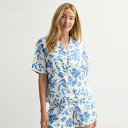 【送料無料】 ソノマ レディース ナイトウェア アンダーウェア Women's Sonoma Goods For Life Woven Short Sleeve...