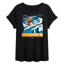 【送料無料】 マーベル レディース Tシャツ トップス Juniors' Marvel The Fantastic Four First Steps Future Foundation Oversized Tee Black